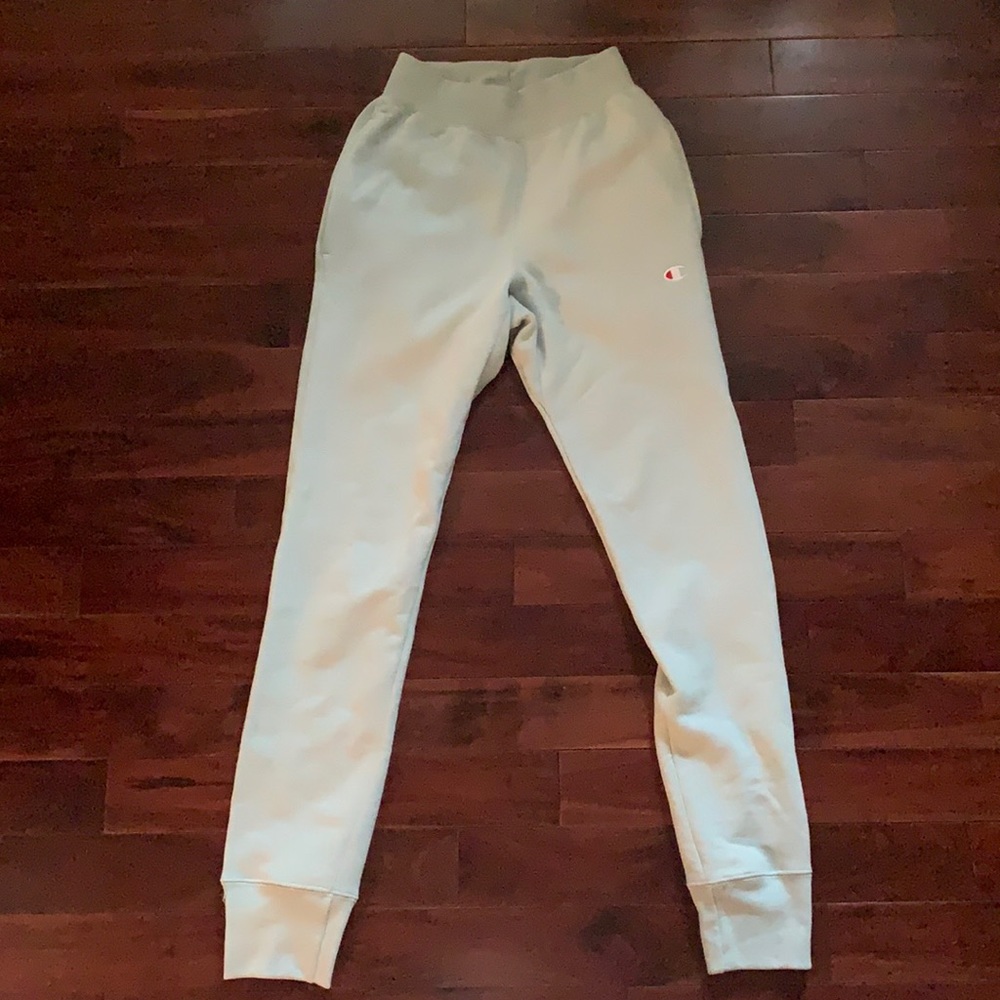champion reverse weave blue sweatpants